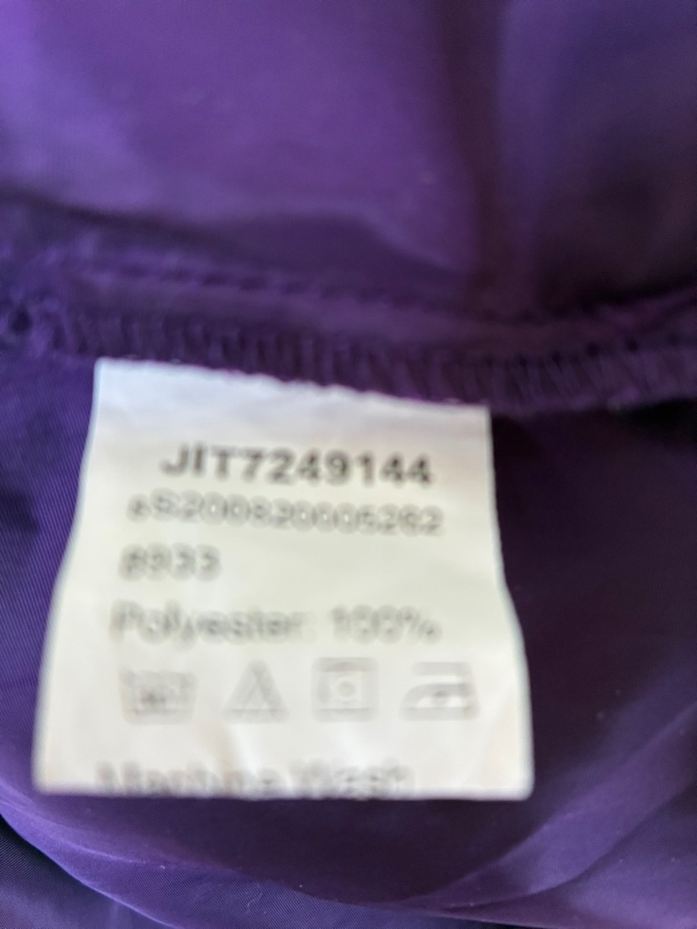 Women's Purple & White Windbreaker Jacket with Hood Sz L - Picture 5 of 5